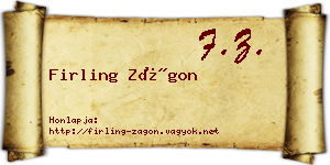 Firling Zágon névjegykártya